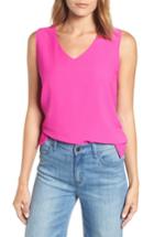 Women's Halogen V-neck Shell & Petite), Size X-small - Red