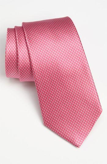 Valentino Woven Silk Tie Pink Regular