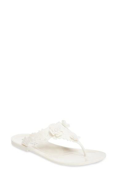 Women's Badgley Mischka Bali Jelly Flip Flop M - White