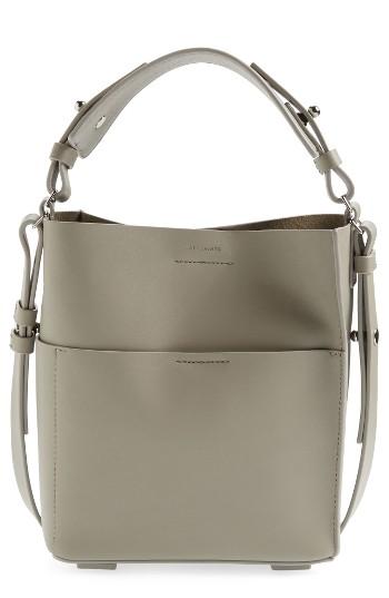 Allsaints Mini Echo Calfskin North/south Tote - Grey