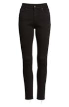 Women's Ag The Farrah High Waist Raw Hem Ankle Skinny Jeans - Black