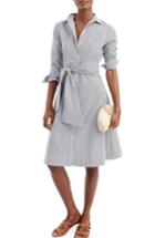 Women's J.crew Maribou Stripe Cotton Shirtdress - Blue