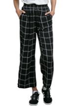 Women's Volcom Jumponit Windowpane Crop Pants - Black