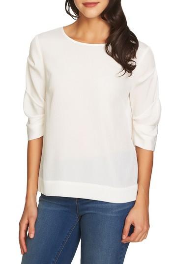 Women's 1.state Ruched Sleeve Blouse - Ivory