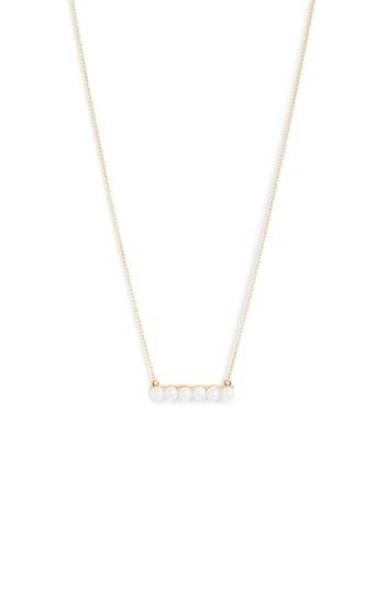 Women's Poppy Finch Cultured Baby Pearl Bar Necklace