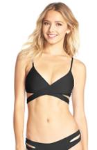 Women's L Space Chloe Wrap Bikini Top - Black