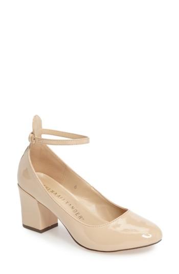 Women's Athena Alexander Lanna Ankle Strap Pump .5 M - Beige