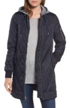 Women's Vince Camuto Quilted Jacket With Detachable Hood - Blue