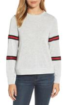 Women's Halogen Double Stripe Sleeve Tee - Grey