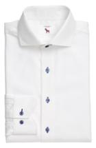 Men's Lorenzo Uomo Trim Fit Texture Stripe Dress Shirt - 32 - White