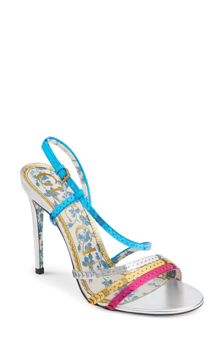 Women's Gucci Sequin Sandal .5us / 36.5eu - Metallic