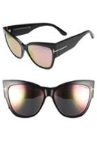 Women's Tom Ford Anoushka 57mm Gradient Cat Eye Sunglasses - Black/ Pink Lapo
