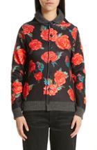 Women's Tricot Comme Des Garcons Rose Print Cardigan, Size - Black