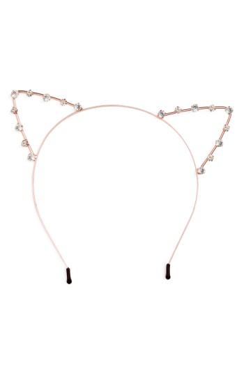 Cara Crystal Cat Ears Headband, Size - Metallic