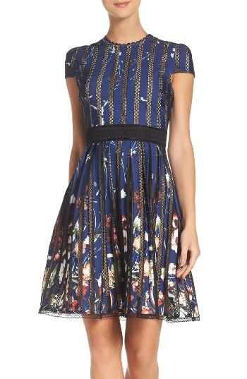 Women's Chelsea28 Open Back Fit & Flare Dress - Blue