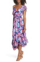 Women's Lilly Pulitzer Marianna Asymmetric Midi Wrap Dress, Size - Blue