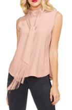 Women's Vince Camuto Fringed Tie Neck Sleeveless Top - Pink