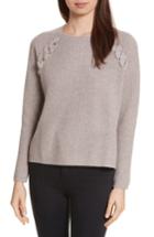 Women's Allude Merino Wool & Cashmere Braid Detail Sweater - Beige