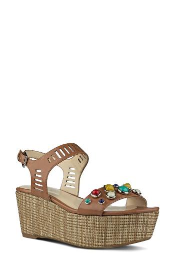 Women's Nine West Feeah Platform Sandal .5 M - Beige