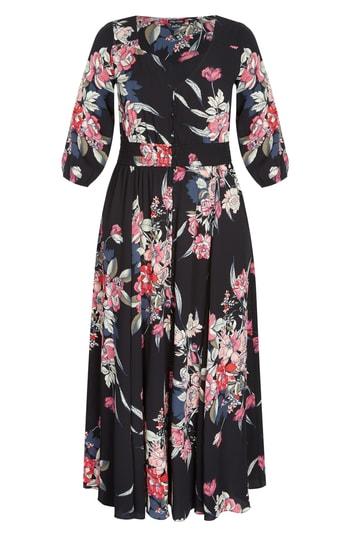 Women's City Chic Misty Love Floral Button-up Dress