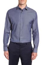 Men's Calibrate Trim Fit Stretch Dot Dress Shirt .5 - 32/33 - Blue