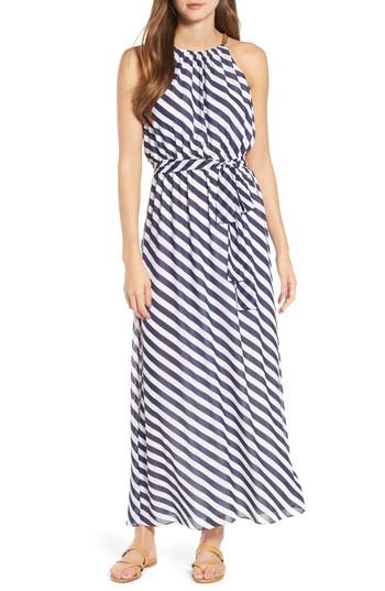 Women's Michael Michael Kors Chain Neck Maxi Dress - Blue