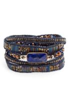 Women's Nakamol Design Lapis & Leather Wrap Bracelet