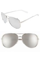 Women's Michael Kors Collection 59mm Polarized Aviator Sunglasses - Silver/ Silver Mirror