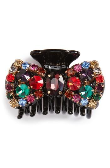 Tasha Crystal Embellished Jaw Clip, Size - Black