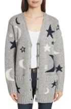 Women's Chinti & Parker Midnight Sky Wool Blend Boyfriend Cardigan - Grey