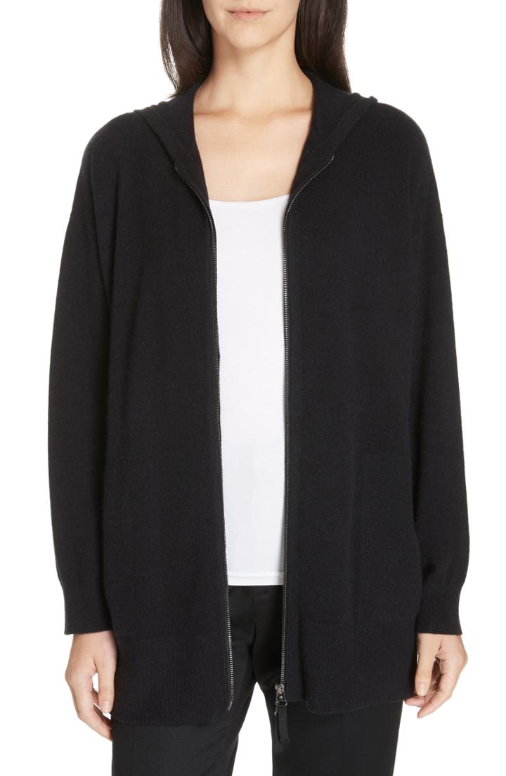 Women's Nordstrom Signature Cashmere Blend Hoodie - Black