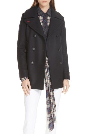 Women's Rag & Bone Nella Wool Blend Peacoat - Blue
