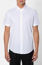 Men's 7 Diamonds 'feel Free' Trim Fit Short Sleeve Stripe Stretch Woven Shirt - White