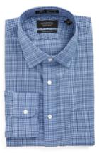 Men's Nordstrom Men's Shop Smartcare(tm) Traditional Fit Plaid Dress Shirt - 34 - Blue