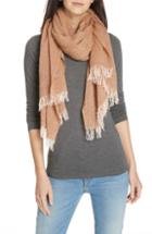 Women's Eileen Fisher Herringbone Wool Scarf, Size - Brown