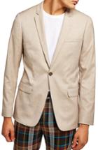 Men's Topman Skinny Fit Check Suit Jacket R - Beige