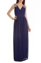 Women's Tfnc Debbie Embellished Pleated Chiffon Gown - Blue