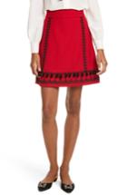 Women's Kate Spade New York Pom Embroidered Skirt - Red