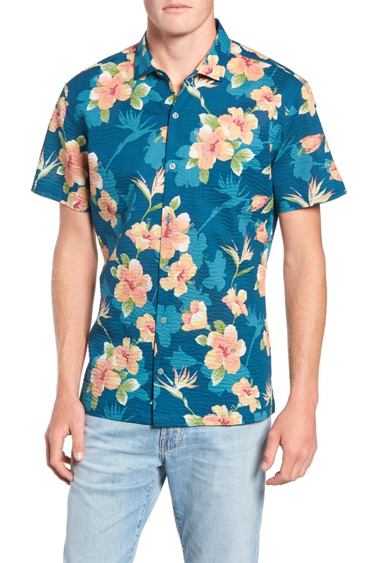 Men's Tori Richard Rose Fit Sport Shirt, Size Small - Blue