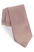 Men's Canali Grid Silk Tie, Size - Orange