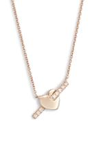 Women's Dana Rebecca Livi Gold Heart Bar Diamond Necklace