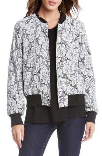 Women's Karen Kane Lace Bomber Jacket - Ivory