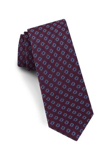 Men's Ted Baker London Floral Silk Tie, Size - Burgundy