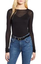 Women's Halogen Sheer Knit Top, Size - Black