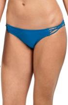 Women's Volcom Simply Solid Macrame Bikini Bottoms - Blue