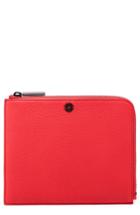 Women's Dagne Dover Large Elle Leather Clutch - Red