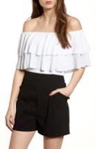 Women's Leith Ruffle Off The Shoulder Sweater - White