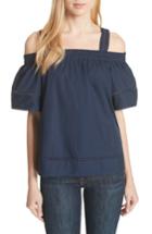 Women's Ted Baker London Cold Shoulder Cotton Top - Blue