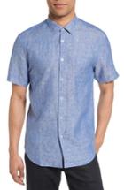 Men's Good Man Brand On Point Trim Fit Linen Sport Shirt - Blue