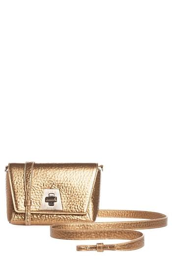 Akris Anouk Little Day Hammered Leather Crossbody Bag - Metallic
